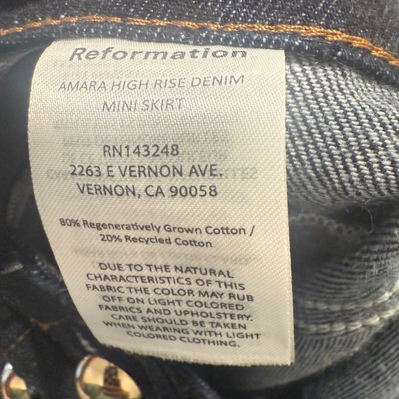 Reformation Amara Denim Button-Front Mini Skirt - Picture 7 of 7